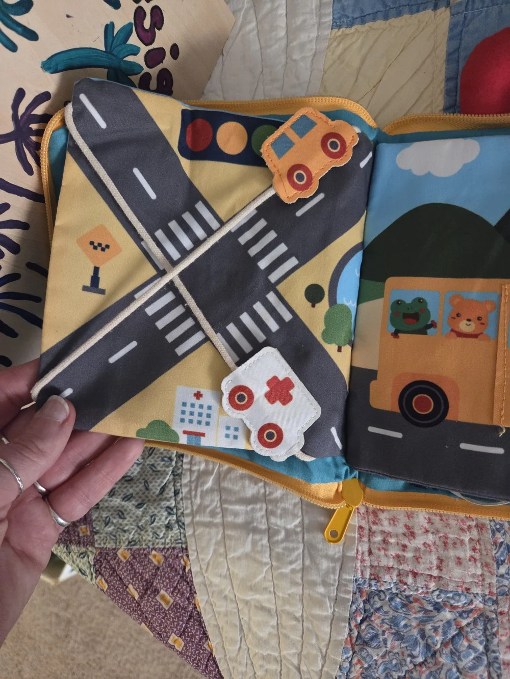 Vehicle Baby Toddler 3D Cloth Book Sensory Transportation Town Educational toy